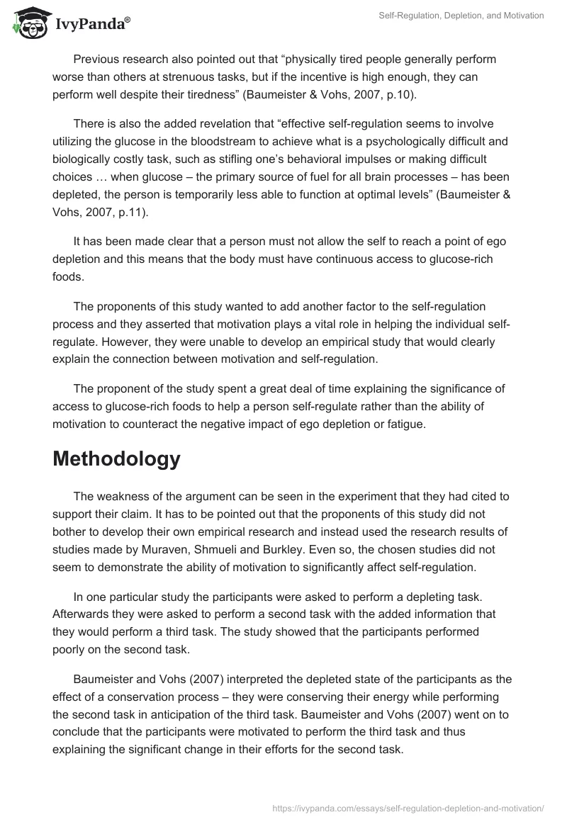 Self-Regulation, Depletion, and Motivation. Page 2