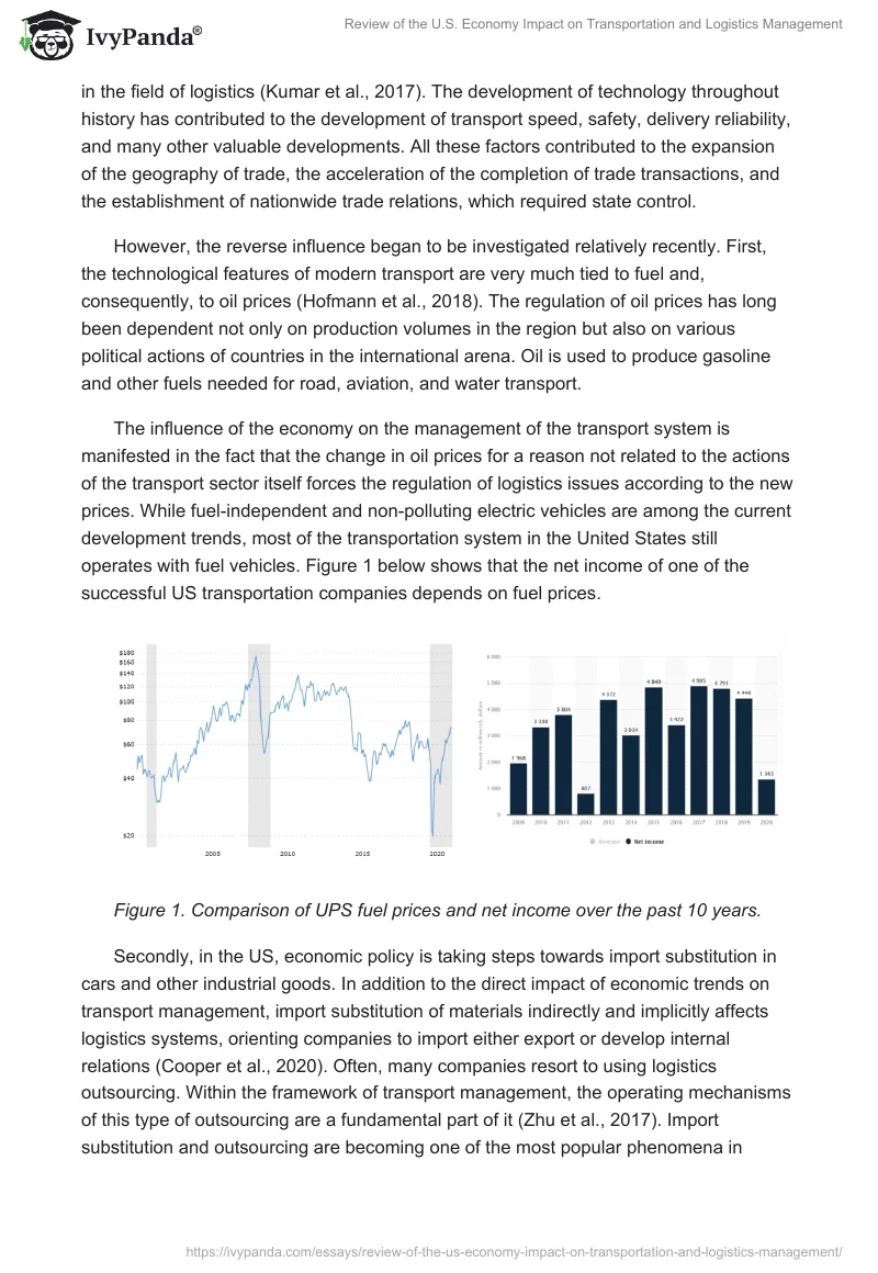 Review of the U.S. Economy Impact on Transportation and Logistics Management. Page 2