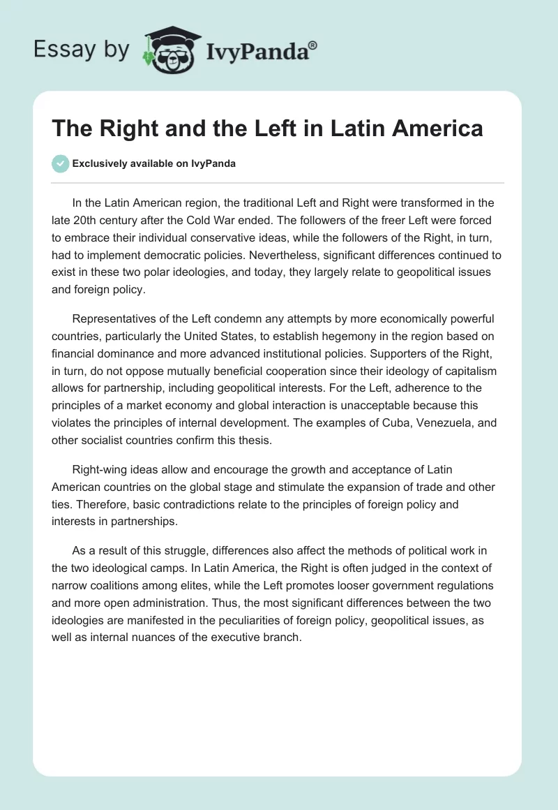 The Right and the Left in Latin America. Page 1