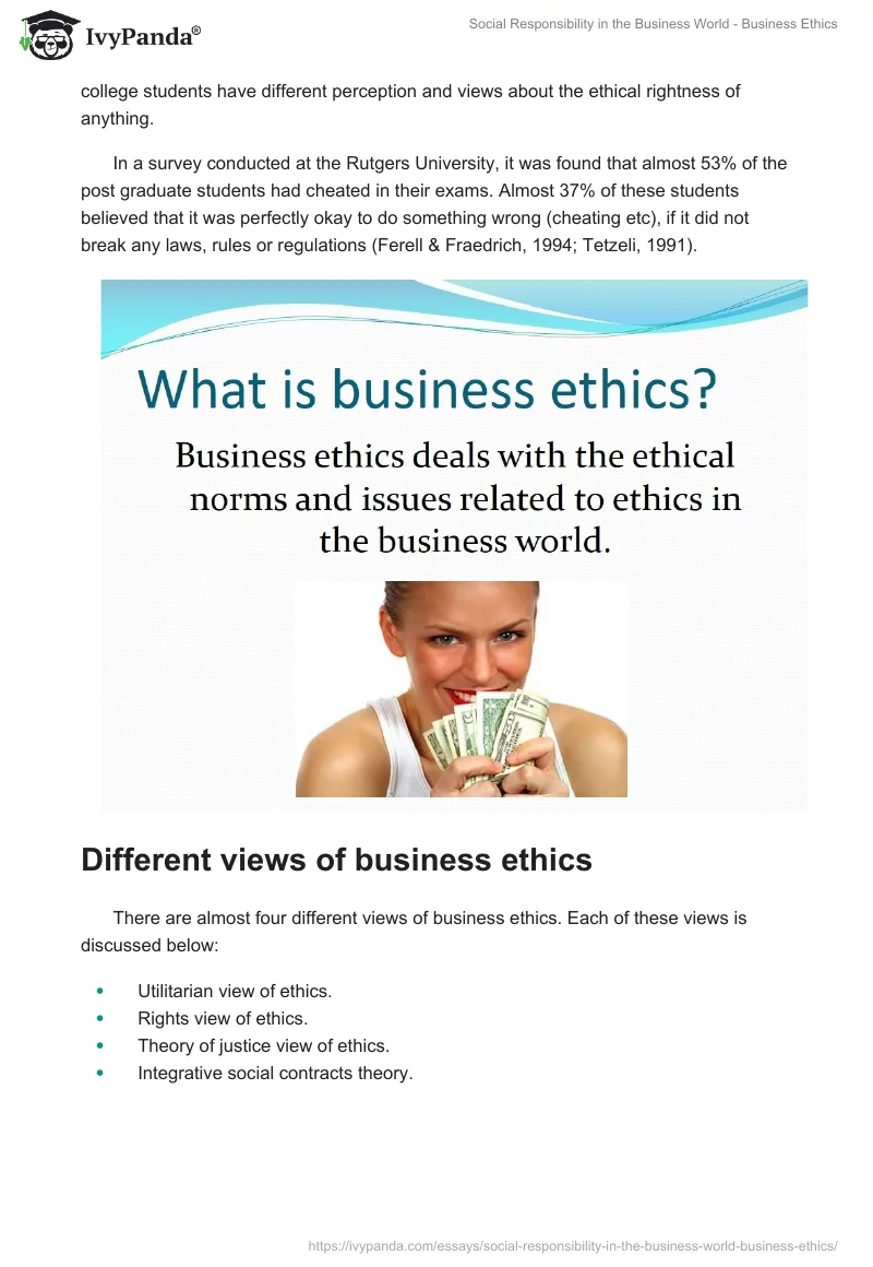 Social Responsibility in the Business World - Business Ethics. Page 3