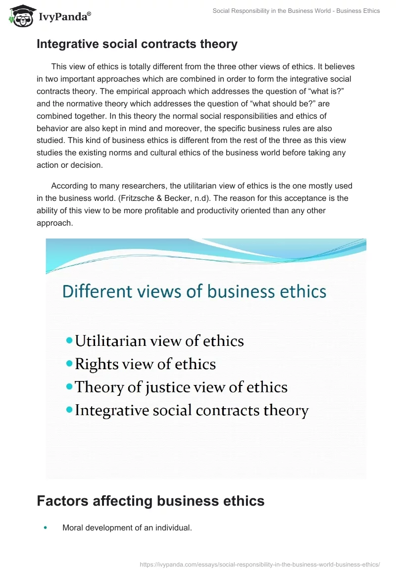Social Responsibility in the Business World - Business Ethics. Page 5