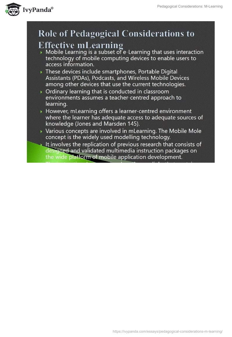 Pedagogical Considerations: M-Learning. Page 5