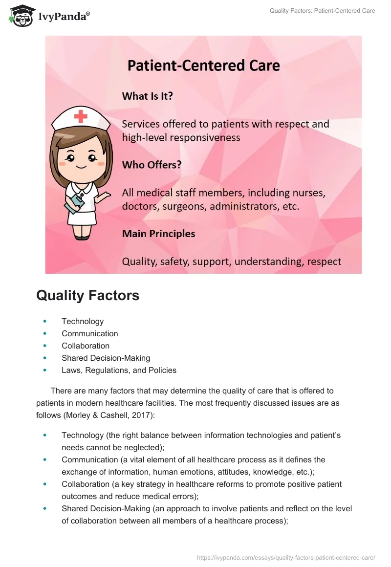 Quality Factors: Patient-Centered Care. Page 2