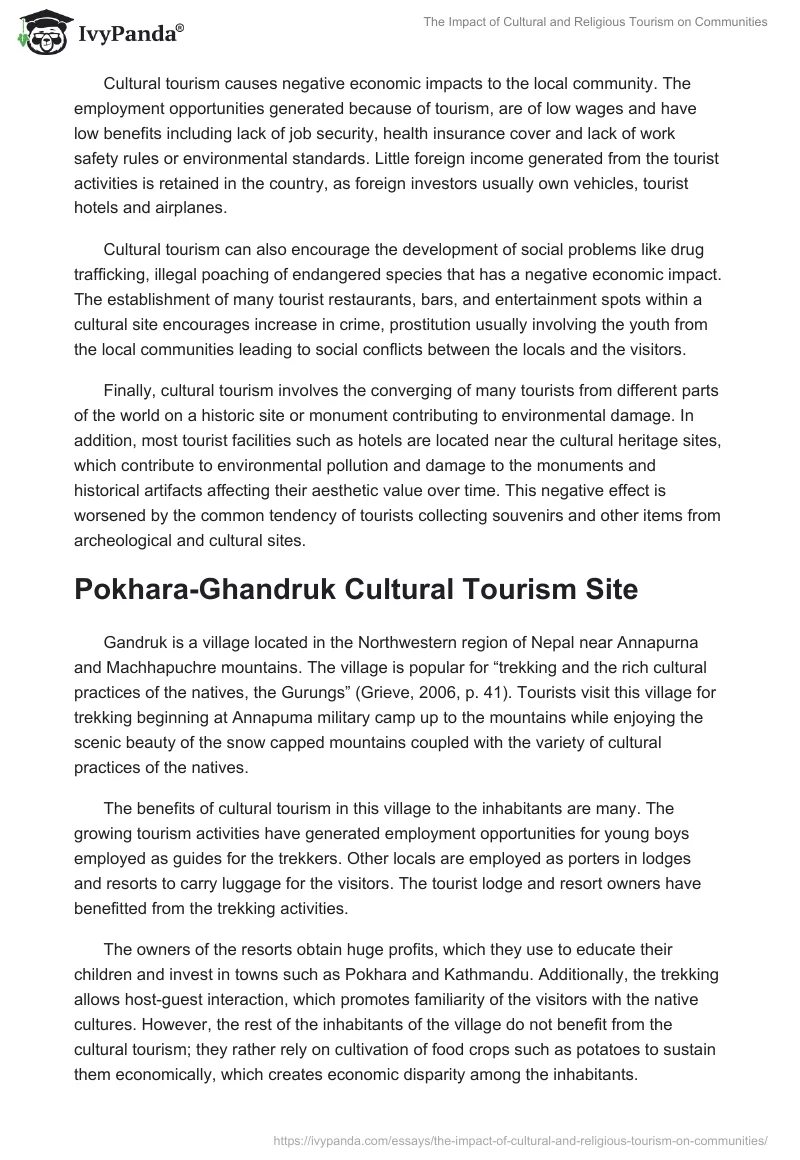 The Impact of Cultural and Religious Tourism on Communities. Page 3