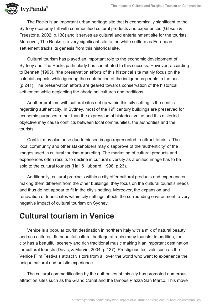 The Impact of Cultural and Religious Tourism on Communities. Page 5