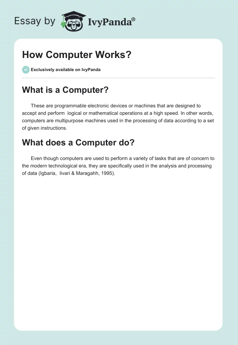 How Computer Works?. Page 1