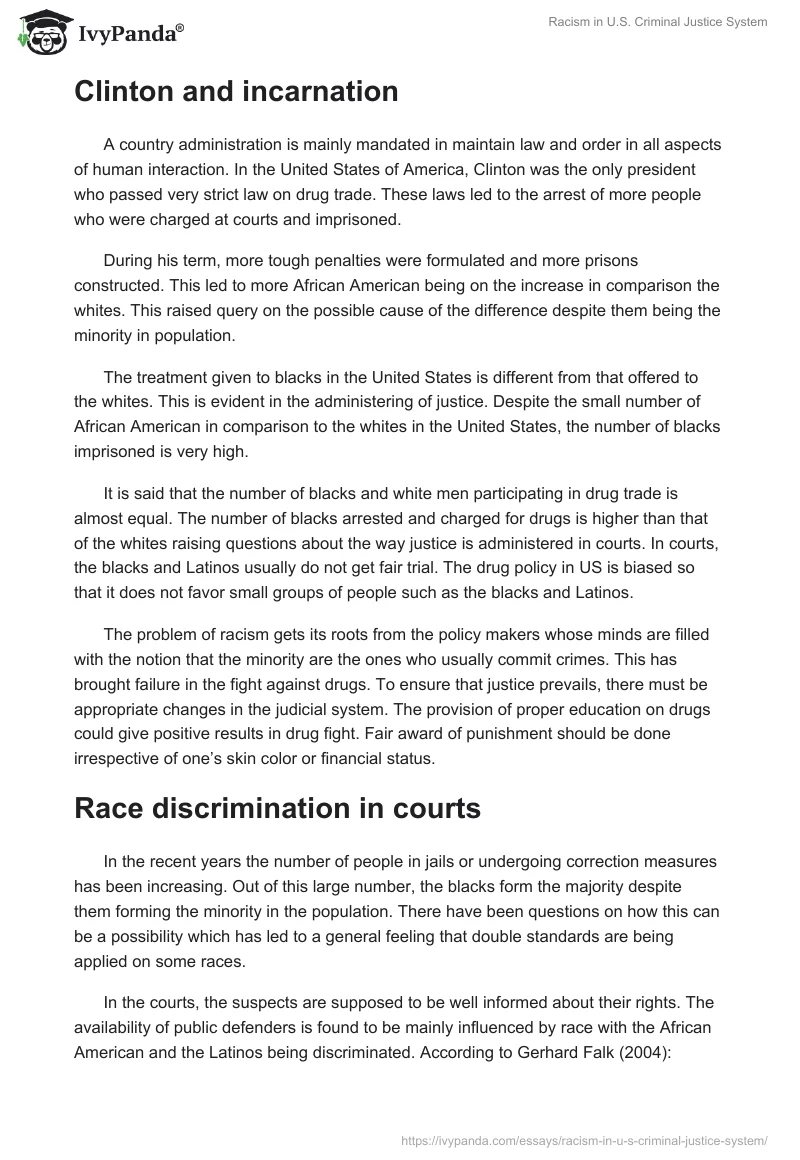 Racism in U.S. Criminal Justice System. Page 2
