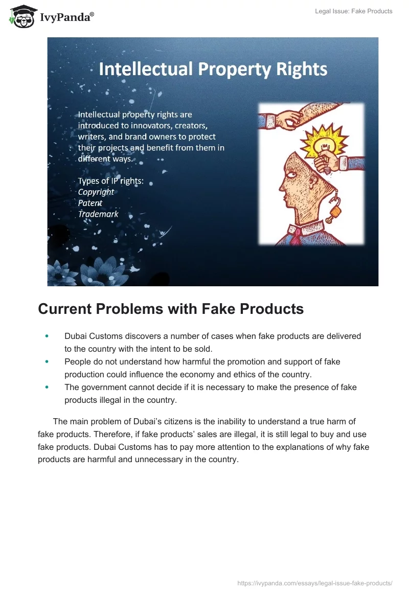 Legal Issue: Fake Products. Page 5