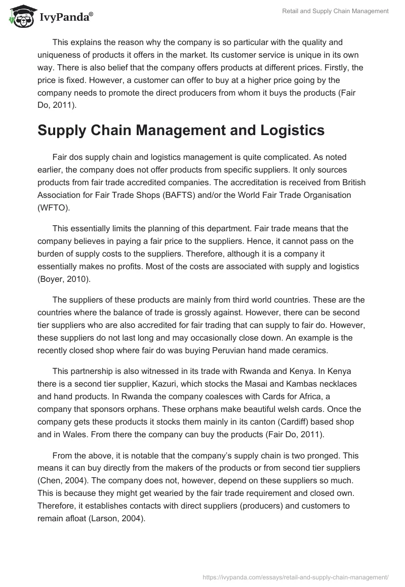 Retail and Supply Chain Management. Page 2