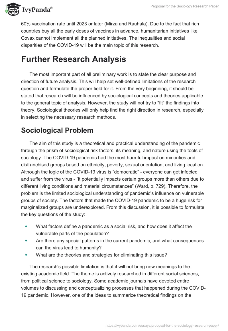 Proposal for the Sociology Research Paper. Page 2