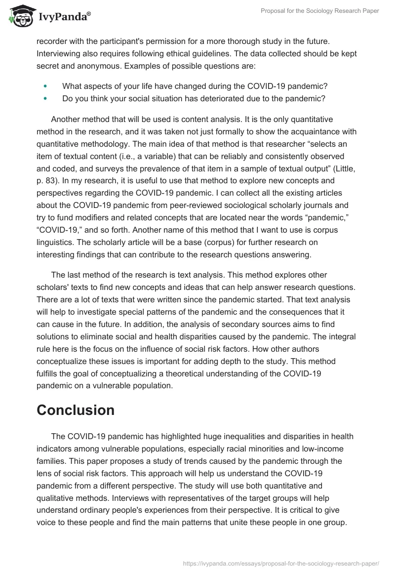 Proposal for the Sociology Research Paper. Page 4