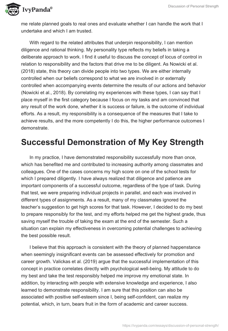 Discussion of Personal Strength. Page 2
