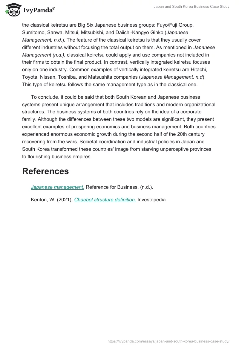 Japan and South Korea Business Case Study. Page 2