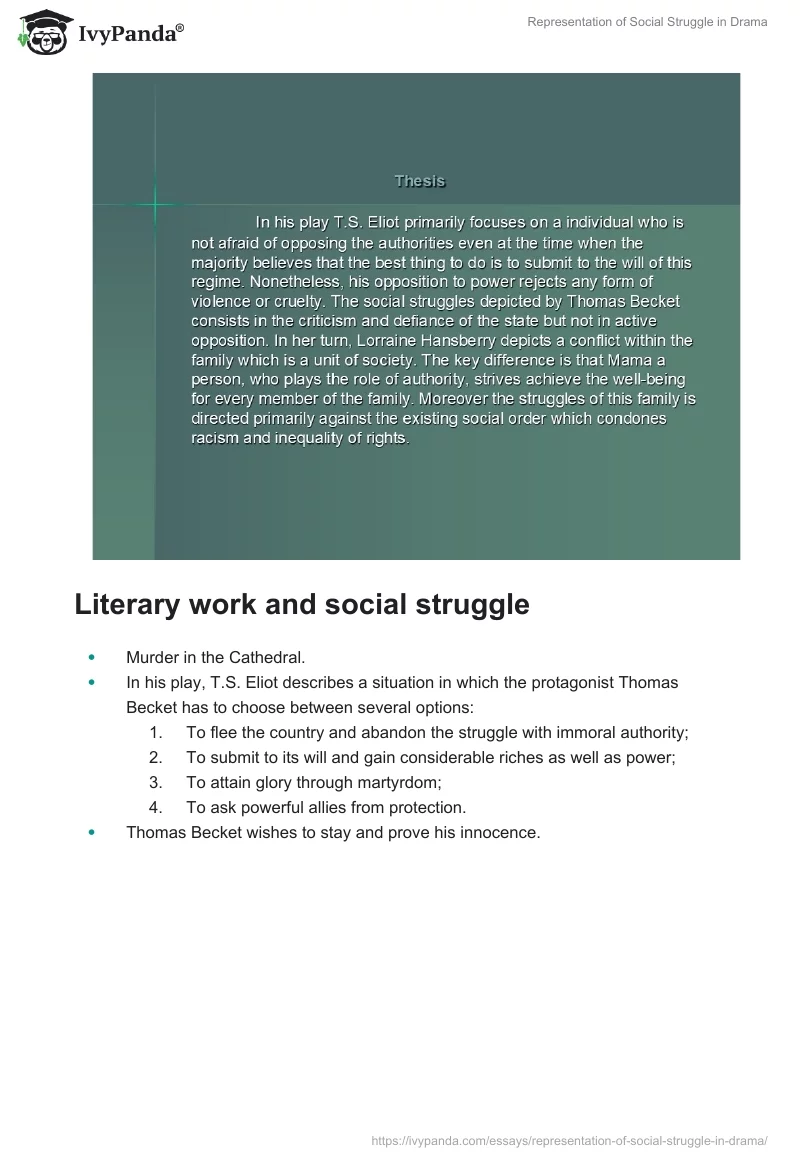 Representation of Social Struggle in Drama. Page 3