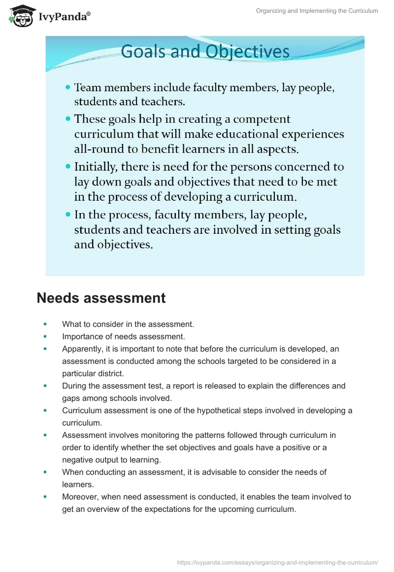 Organizing and Implementing the Curriculum. Page 4