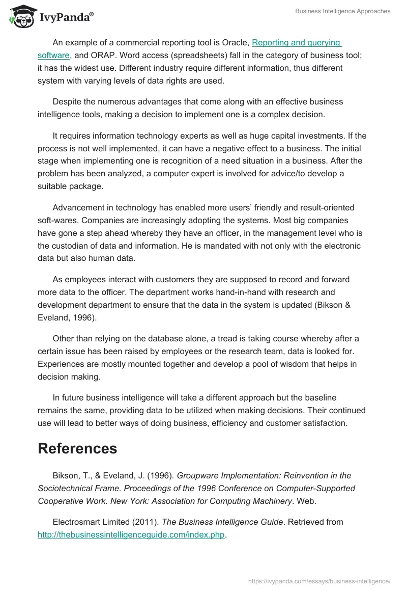 Business Intelligence Approaches. Page 2