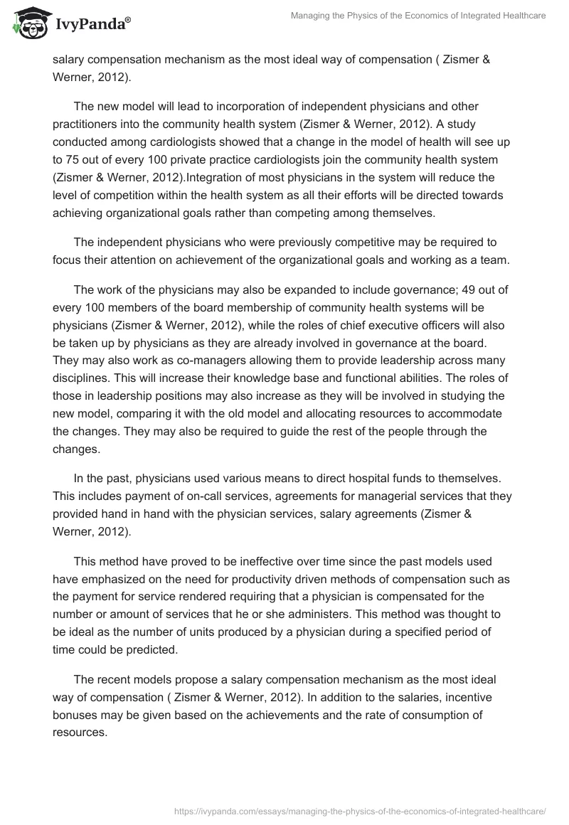 Managing the Physics of the Economics of Integrated Healthcare. Page 2