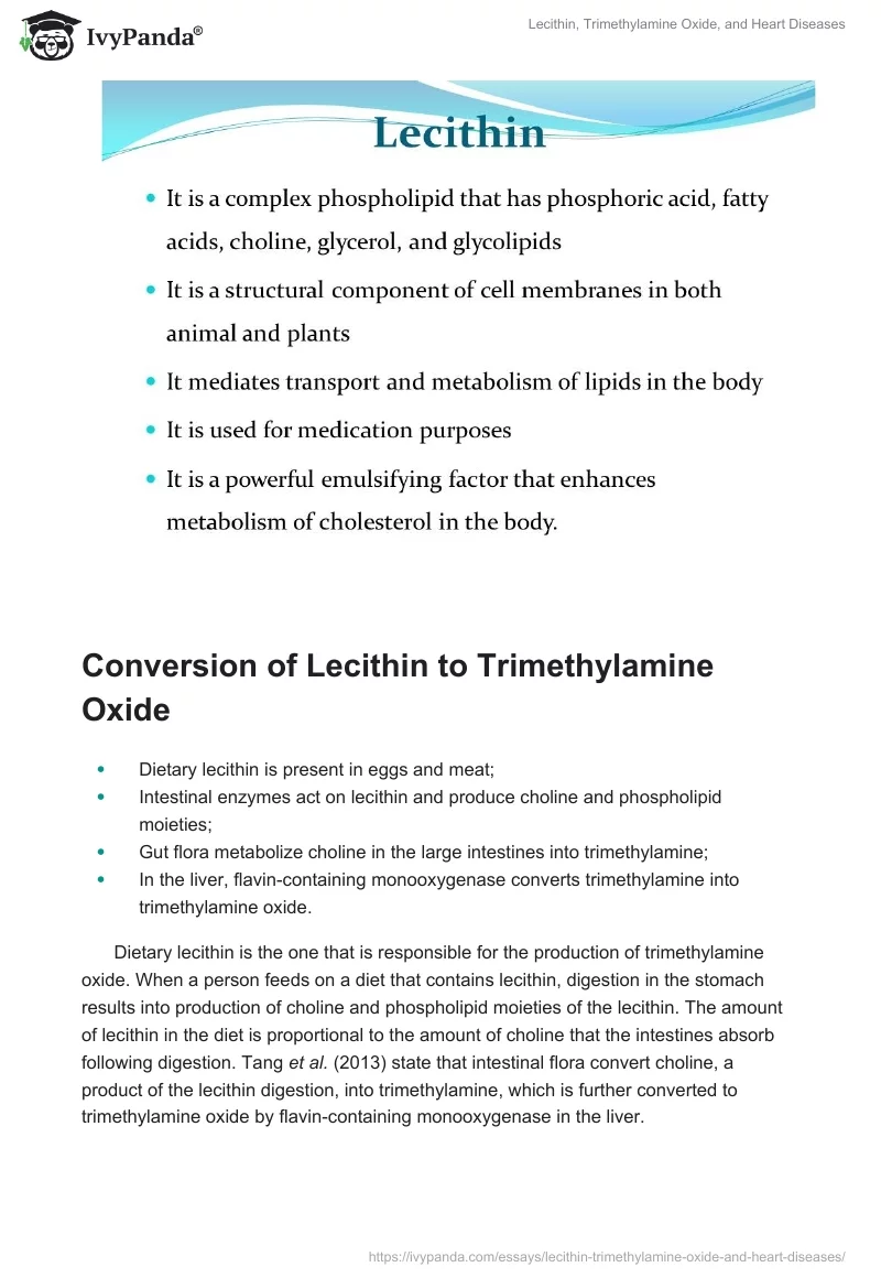Lecithin, Trimethylamine Oxide, and Heart Diseases. Page 3