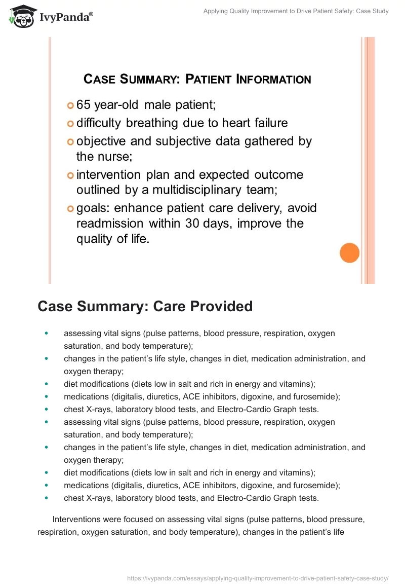 Applying Quality Improvement to Drive Patient Safety: Case Study. Page 2