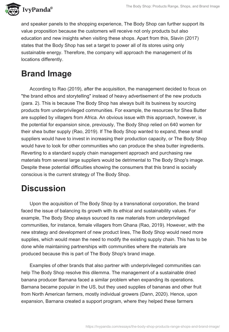 The Body Shop: Products Range, Shops, and Brand Image. Page 3