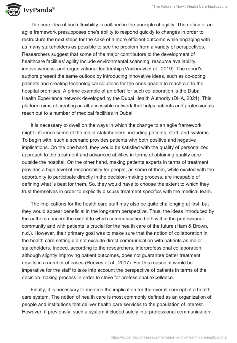 “The Future Is Now”: Health Care Implications. Page 2