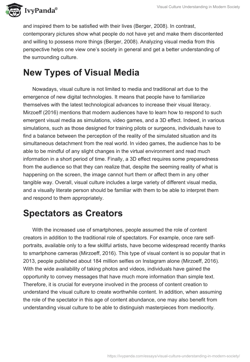 Visual Culture Understanding in Modern Society. Page 3