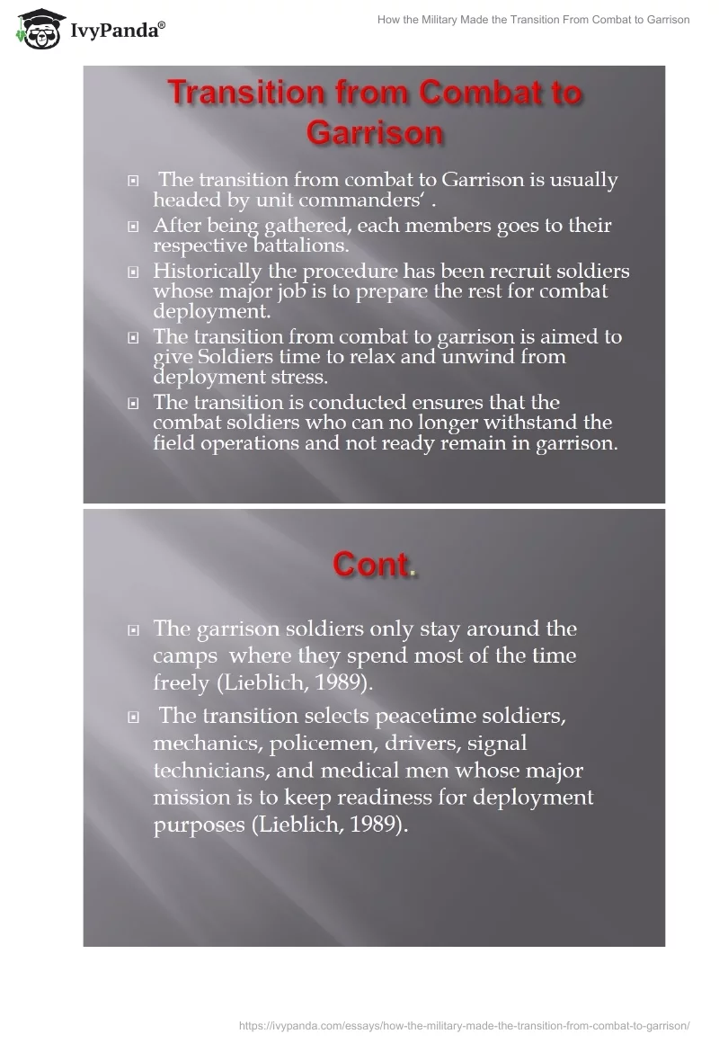 How the Military Made the Transition From Combat to Garrison. Page 3