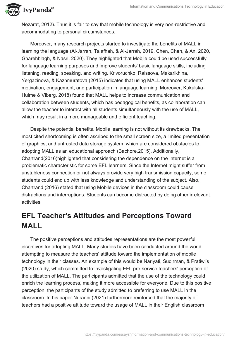 Information and Communications Technology in Education. Page 3