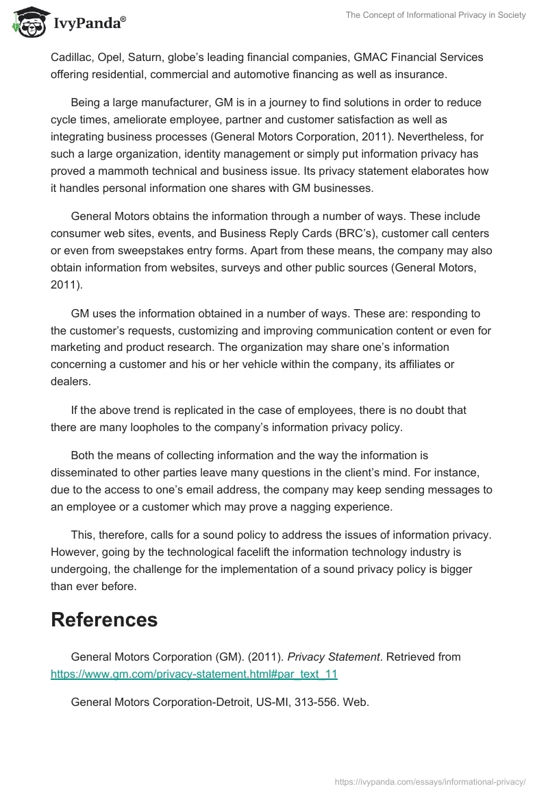 The Concept of Informational Privacy in Society. Page 2