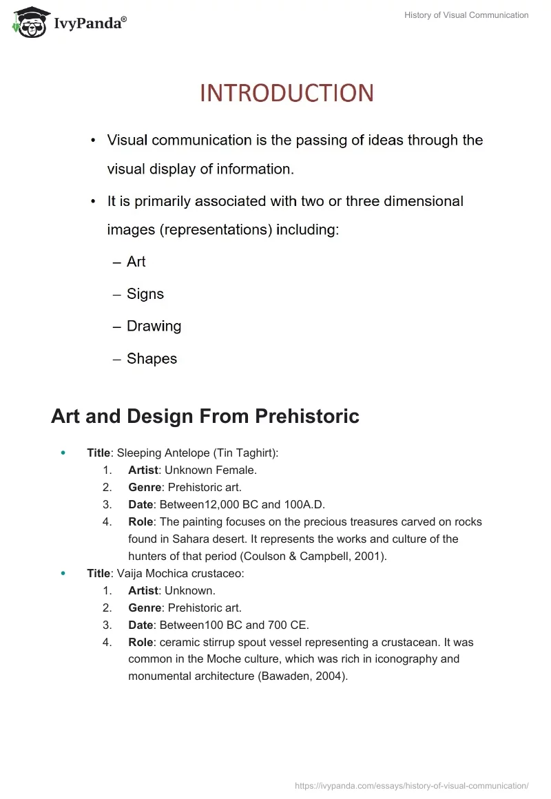 History of Visual Communication. Page 2