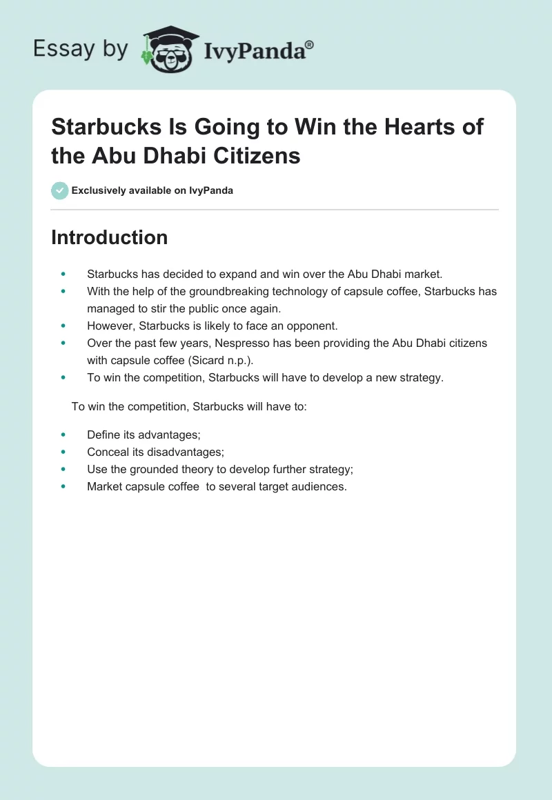 Starbucks Is Going to Win the Hearts of the Abu Dhabi Citizens. Page 1