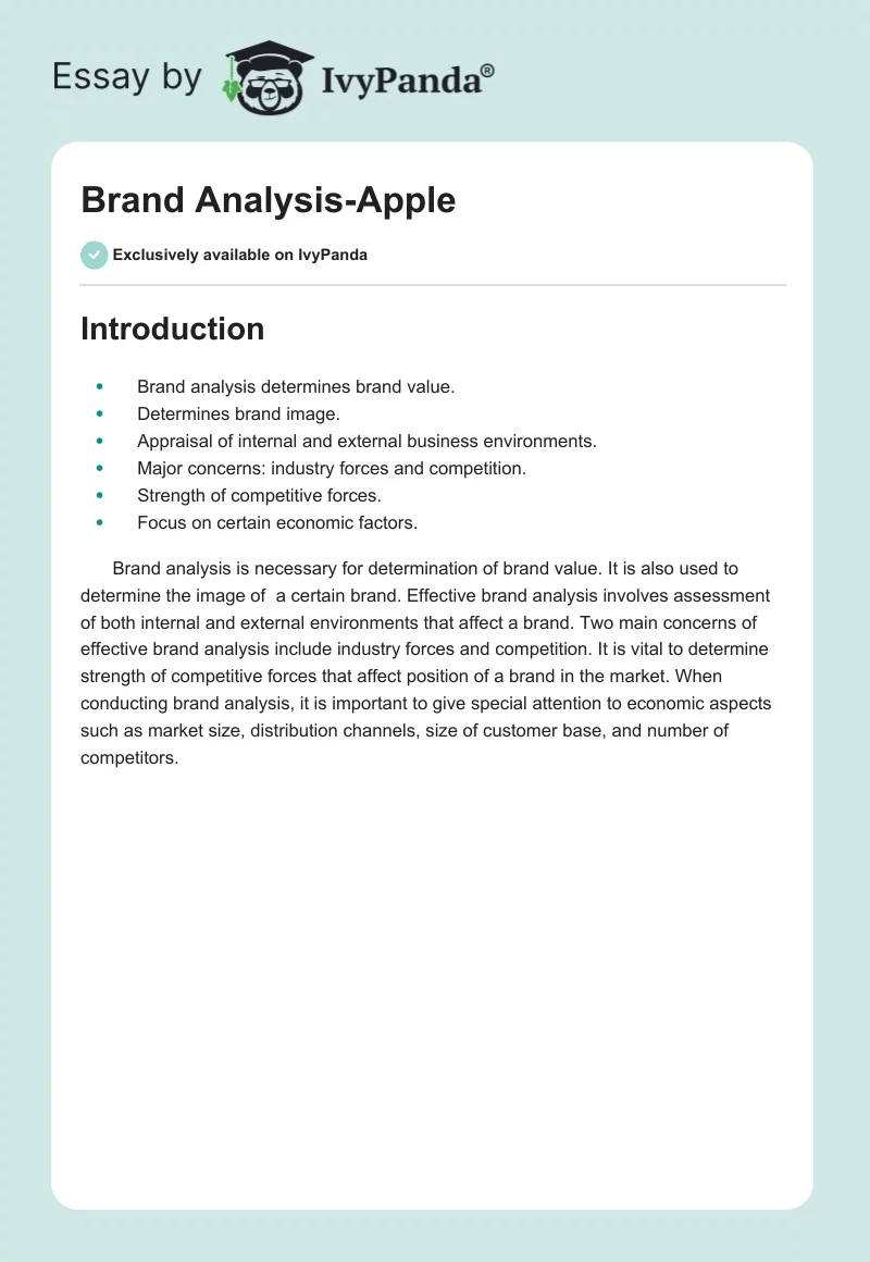 Brand Analysis-Apple. Page 1