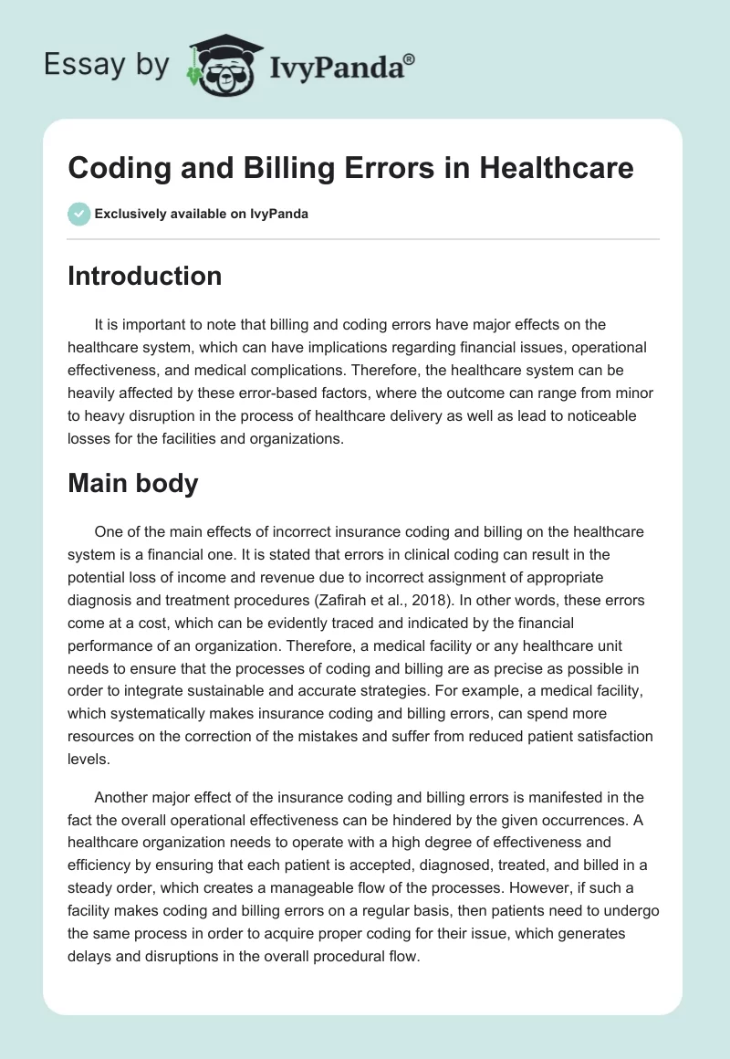 Coding and Billing Errors in Healthcare. Page 1