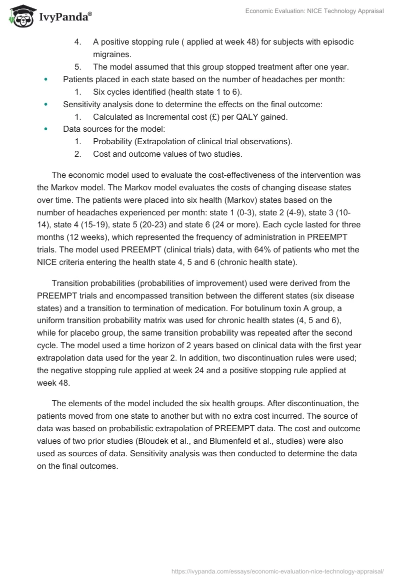 Economic Evaluation: NICE Technology Appraisal. Page 3