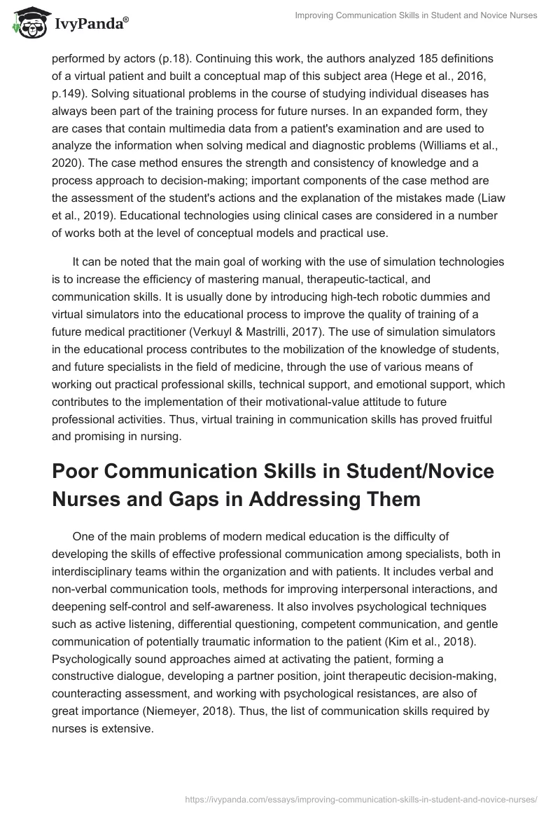 Improving Communication Skills in Student and Novice Nurses. Page 3