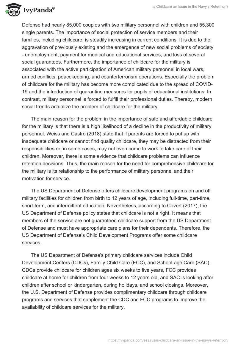 Is Childcare an Issue in the Navy’s Retention?. Page 2
