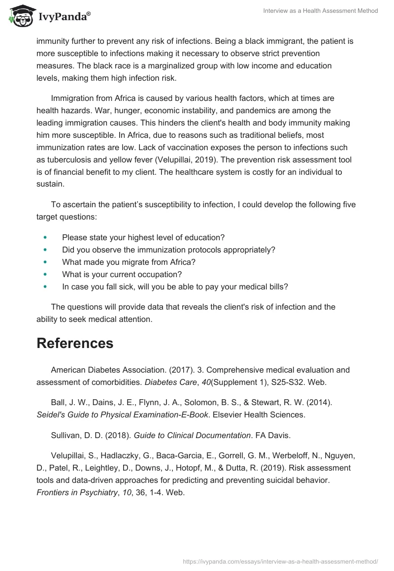Interview as a Health Assessment Method. Page 2