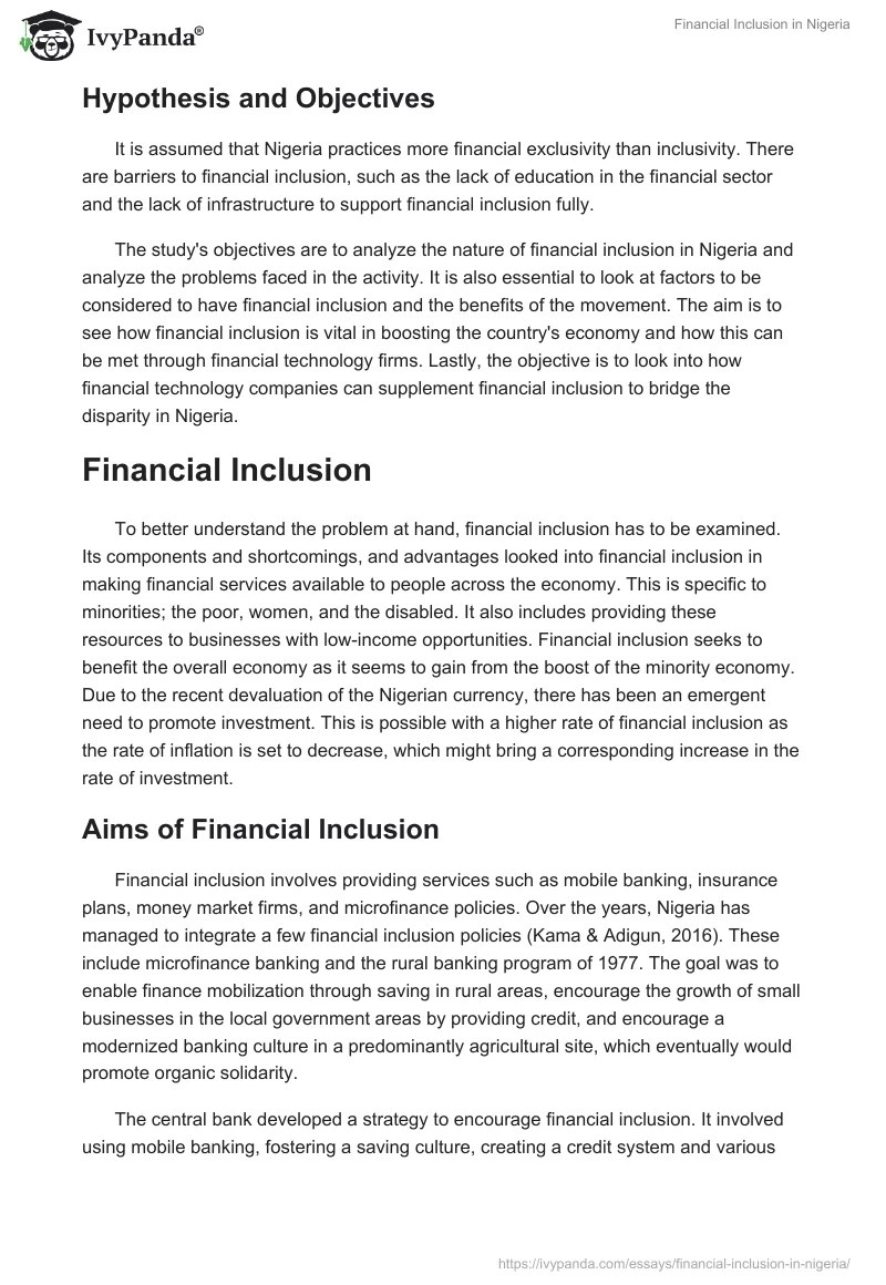 Financial Inclusion in Nigeria. Page 2