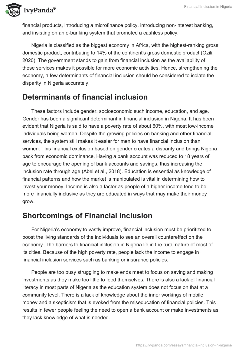 Financial Inclusion in Nigeria. Page 3