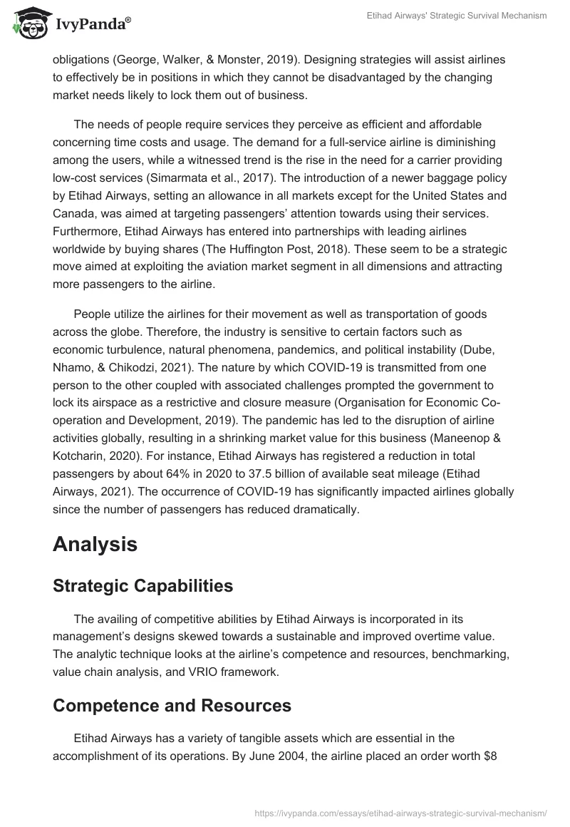 Etihad Airways' Strategic Survival Mechanism. Page 2
