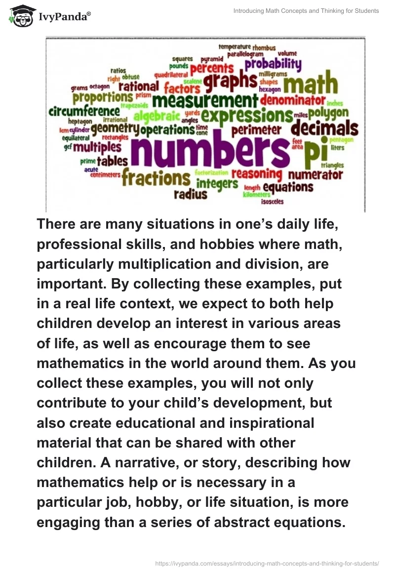 Introducing Math Concepts and Thinking for Students. Page 2