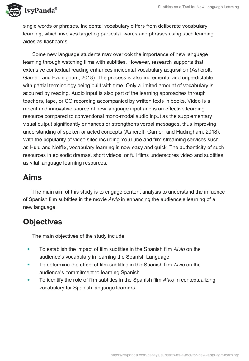 Subtitles as a Tool for New Language Learning. Page 2