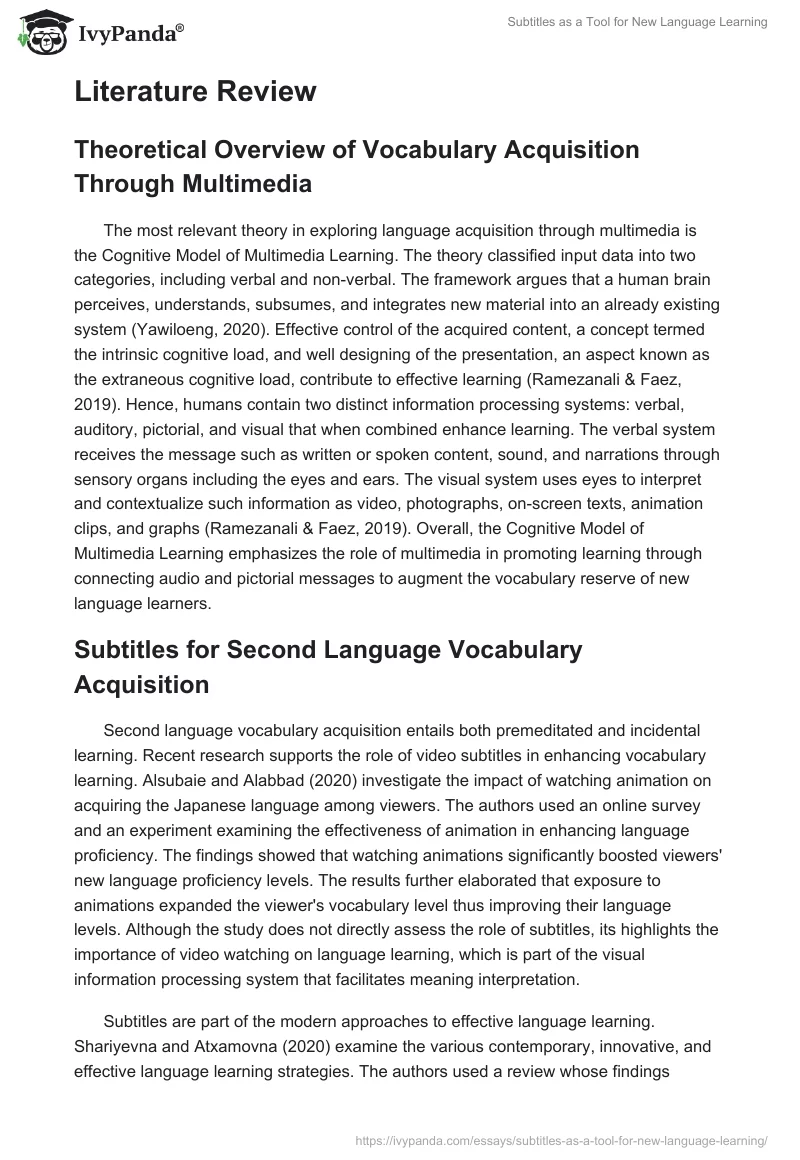 Subtitles as a Tool for New Language Learning. Page 3