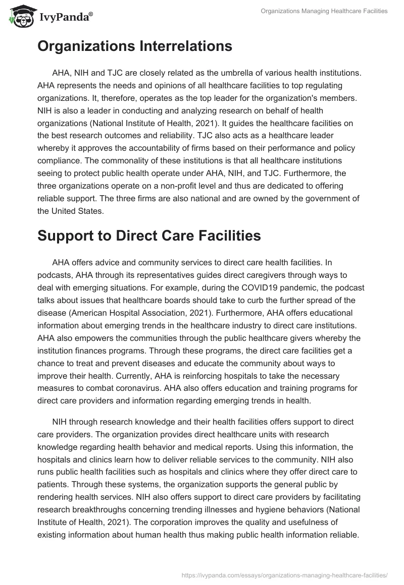 Organizations Managing Healthcare Facilities. Page 2
