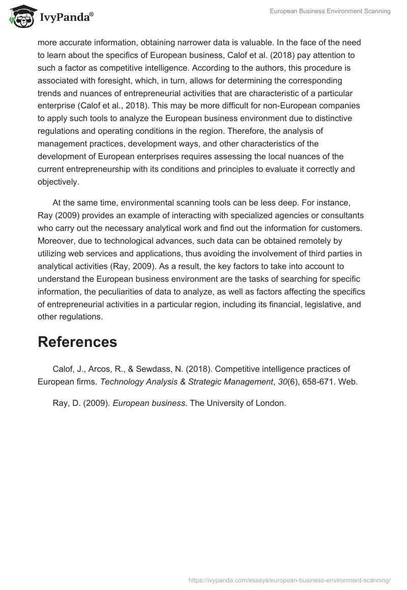 European Business Environment Scanning. Page 2