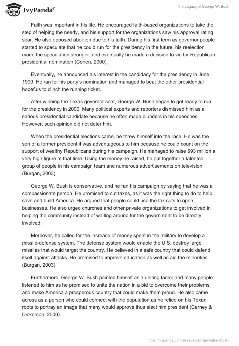 The Legacy of George W. Bush. Page 3