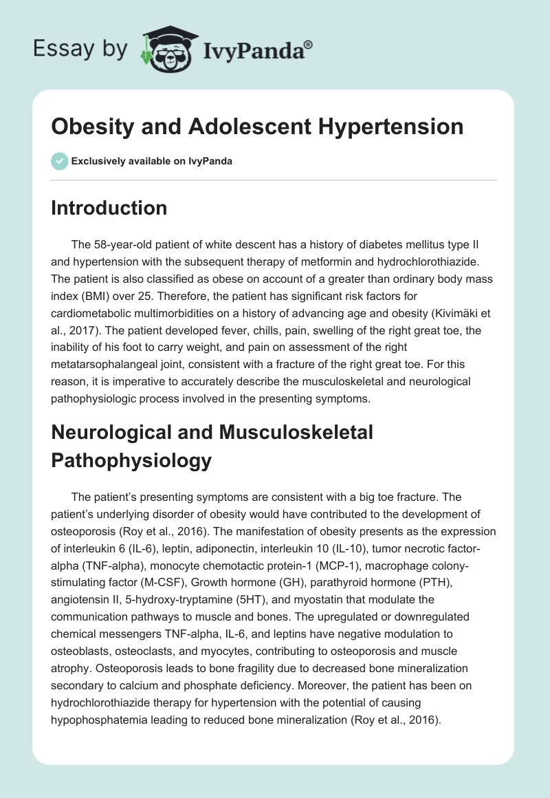 Obesity and Adolescent Hypertension. Page 1