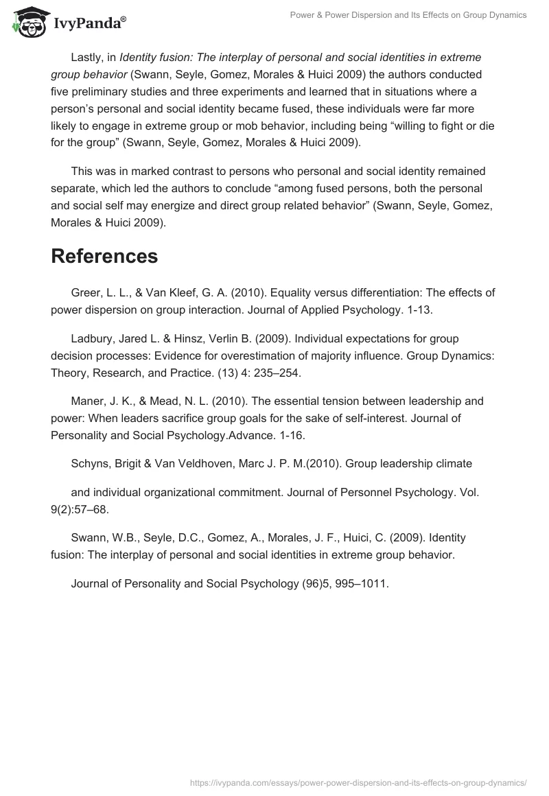 Power & Power Dispersion and Its Effects on Group Dynamics. Page 5