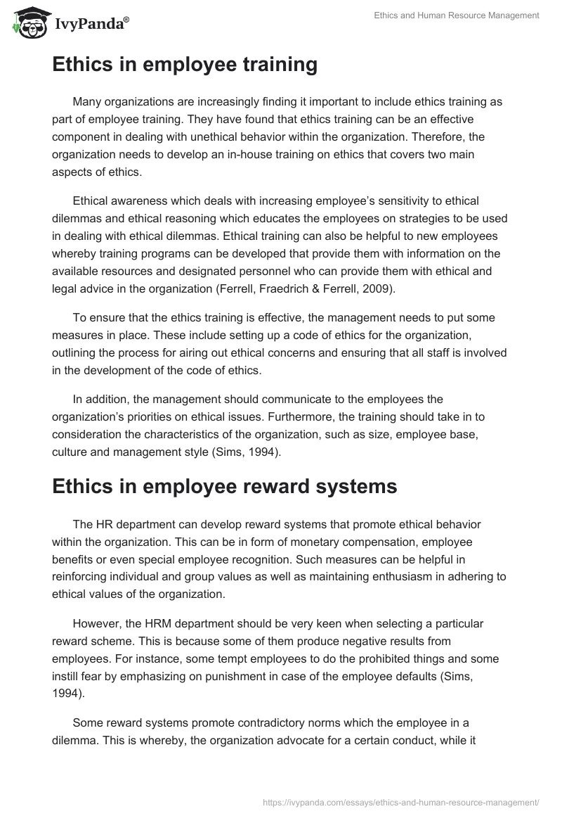 Ethics and Human Resource Management. Page 3