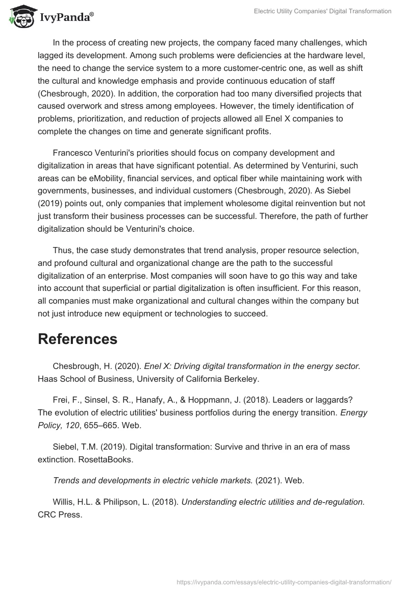 Electric Utility Companies' Digital Transformation. Page 2